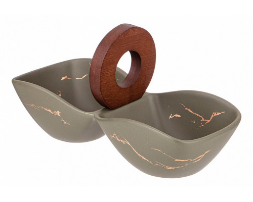 Менажница (22х9.4х12.5 см) Золотой мрамор 412-186