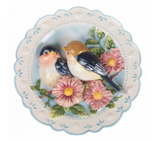 Блюдо декоративное (20 см) Птицы на яблоневой ветке 59-059