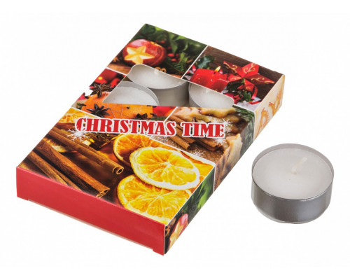 Набор из 6 свечей декоративных (4x2 см) Christmas time 348-443