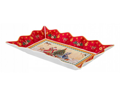 Блюдо (25x15x3.5 см) Дед Мороз и Снегурочка 85-1644