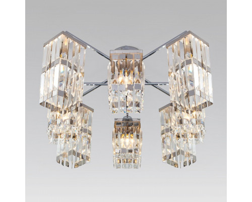 Потолочная люстра Eurosvet Barra 10100/8 хром/прозрачный хрусталь Strotskis