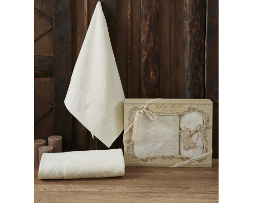 Набор из 2 полотенец для ванной Amanda S.068крем