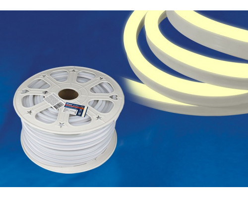 Лента светодиодная Uniel ULS-N21-2835 ULS-N21-2835-120LED/m-8mm-IP67-220V-8W/m-50M-WW бобина