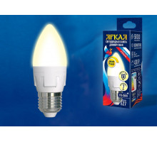 Лампа светодиодная Uniel Яркая Dim E27 7Вт 3000K LED-C37 7W/3000K/E27/FR/DIM PLP01WH картон