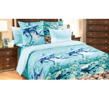 Постельное белье двуспальное Дельфины