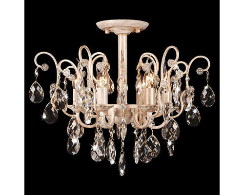 Люстра на штанге Eurosvet Rosita 10022/6 белый с золотом/ тонированный хрусталь Strotskis