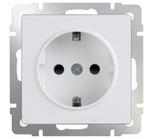 Розетка с заземлением без рамки Werkel Белый WL01-SKG-01-IP20