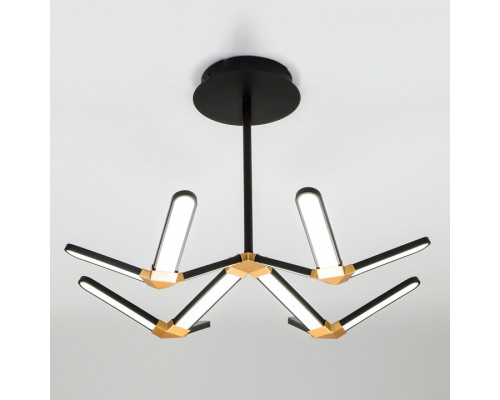 Люстра на штанге Eurosvet Kyoto 90147/4 черный/золото 130W