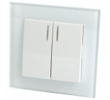 Выключатель двухклавишный с подсветкой Feron Saffit Катрин 39163