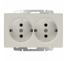 Розетка двойная с заземлением без рамки Werkel Слоновая кость WL03-SKG-02-IP20
