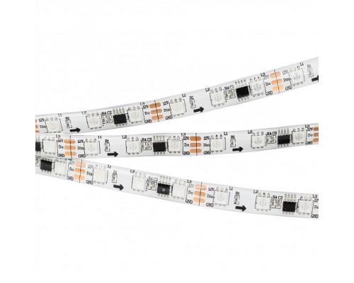 Лента светодиодная Arlight SPI-5000SE-5060-60 12V Cx3 RGB (10mm, 14.4W/m, IP65) 026366(1)