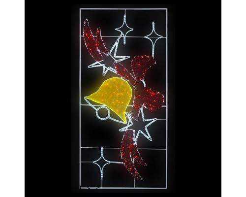 Панно световое (2.6х1.25 м) Колокольчик с бантом 501-353