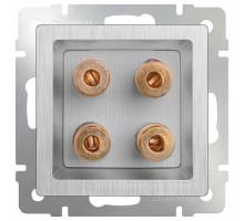 Розетка акустическая без рамки Werkel Серебряный рифленый WL09-AUDIOx4