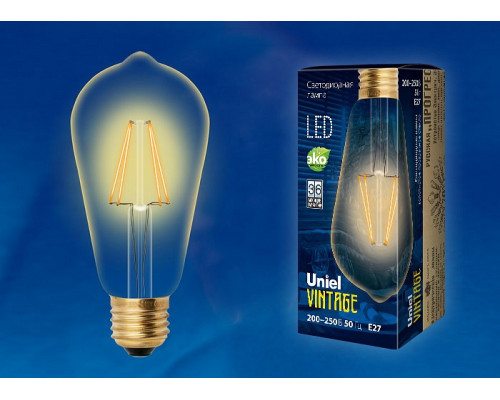 Лампа светодиодная Uniel Golden E27 5Вт K LED-ST64-5W/GOLDEN/E27 GLV22GO