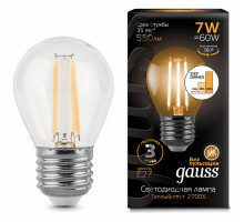 Лампа светодиодная Gauss LED Filament Globe E27 7Вт 2700K 105802107-S
