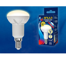 Лампа светодиодная Uniel Яркая Dim E14 7Вт 3000K LED-R50 7W/3000K/E14/FR/DIM PLP01WH картон