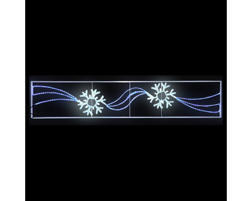Панно световое (2.5х0.5 м) 2 снежинки 501-360