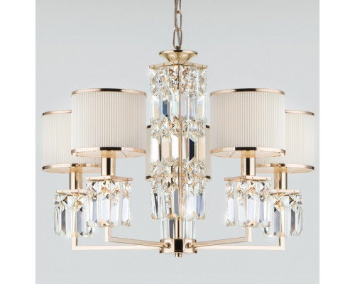 Подвесная люстра Eurosvet Zaffiro 10129/5 золото/прозрачный хрусталь Strotskis Smart (10099/5)