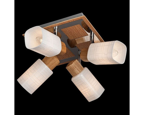 Спот Eurosvet Savier 20029/4 хром/светлое дерево