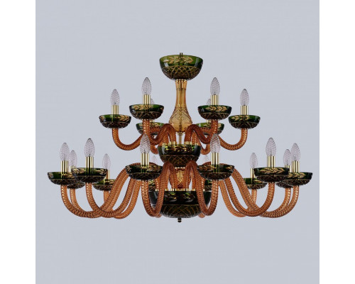 Подвесная люстра Bohemia Ivele Crystal Ivele Crystal 1 1308/12+6/360/2d G Am/Amber-Green/H-1J