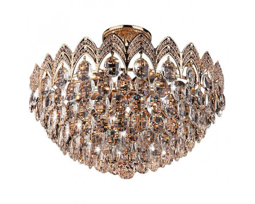 Люстра на штанге Eurosvet Malvina 3649/6 золото/прозрачный хрусталь  Strotskis