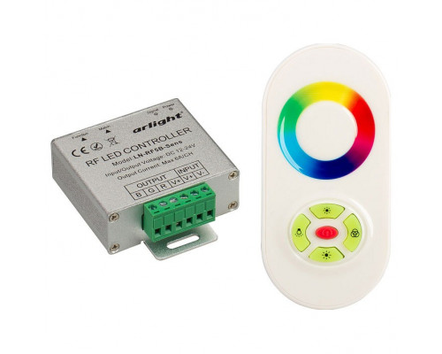 Контроллер-регулятор цвета RGB с пультом ДУ Arlight LN-RF5B LN-RF5B-Sens White (12-24V,180-360W)