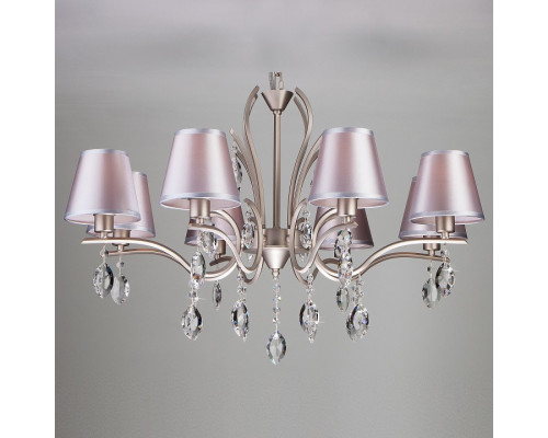 Подвесная люстра Eurosvet Aurelia 10089/8 сатин-никель/прозрачный хрусталь Strotskis