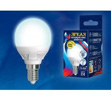 Лампа светодиодная Uniel Яркая Dim E14 7Вт 4000K LED-G45 7W/4000K/E14/FR/DIM PLP01WH картон