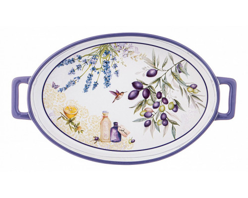 Блюдо декоративное (36.5x21x6 см) Прованс оливки 104-854