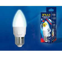 Лампа светодиодная Uniel Яркая Dim E27 7Вт 4000K LED-C37 7W/4000K/E27/FR/DIM PLP01WH картон