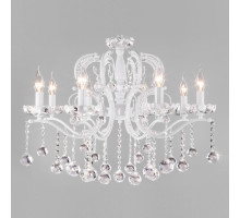 Подвесная люстра Eurosvet Brezza 10107/8 глянцевый белый/прозрачный хрусталь Strotskis