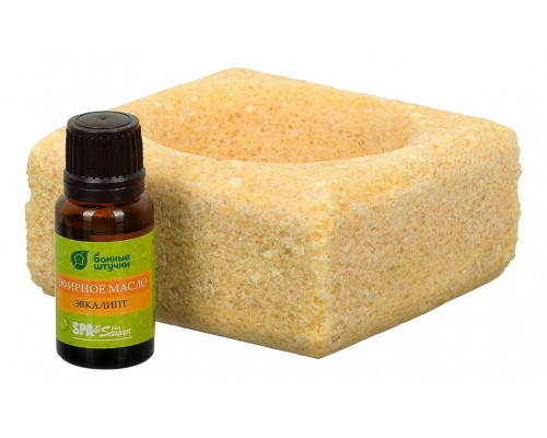 Набор из запарки для бани и соляного испарителя (10x10x5 см) Эвкалипт 32483