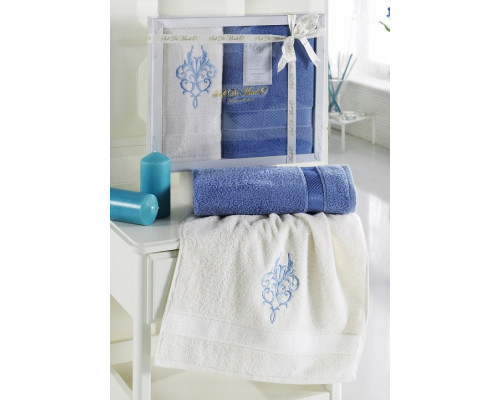 Набор из 2 полотенец для ванной Logan S.109-(голубой)