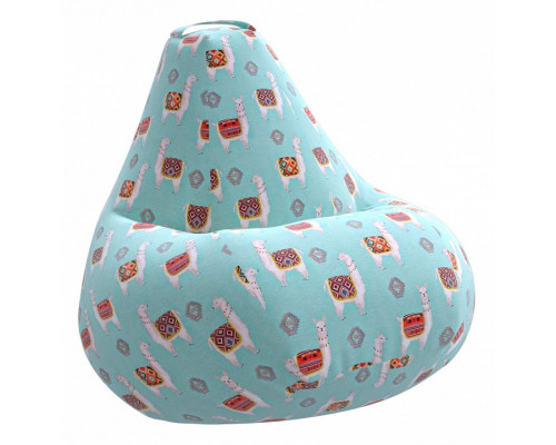 Кресло-мешок Ламы Голубое Жаккард L