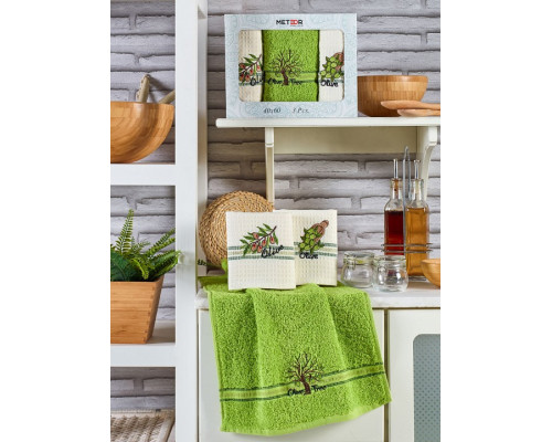 Набор из 3 полотенец для кухни MIMOZA ZEYTIN