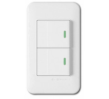 Выключатель двухклавишный с подстветкой Imex 70 Wide WH WSN 0422 WH