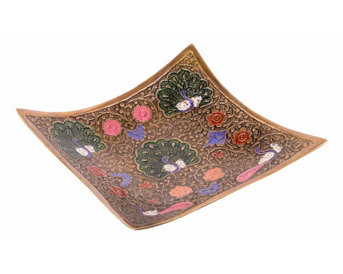 Блюдо декоративное (13х13х4 см) Цветная эмаль 877-510