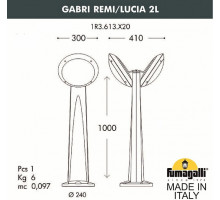 Наземный высокий светильник Fumagalli Lucia 1R3.613.X20.LYE27