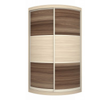 Радиусный шкаф купе Мебелеф-4 Материал фасада:ХДФ в пленке ПВХ, Цвет корпуса:Ясень шимо светлый, Цвет фасада:Ясень шимо светлый/Ясень