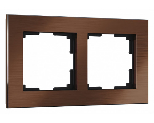 Рамка на 2 поста Werkel коричневый алюминий W0021714
