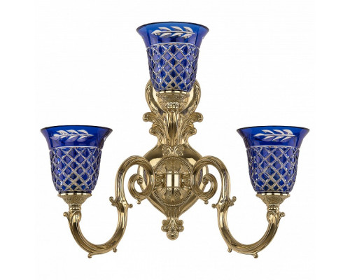 Бра Bohemia Ivele Crystal 7203 7203B16/2+1/210 G P2 U Clear-Blue/H-1J