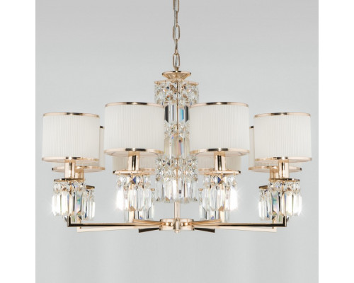 Подвесная люстра Eurosvet Zaffiro 10129/8 золото/прозрачный хрусталь Strotskis Smart (10099/8)