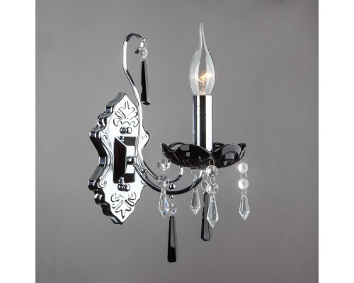 Бра Eurosvet Каталония 2026/1 хром/черный хрусталь Strotskis