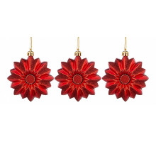 Набор из 3 елочных игрушек (9 см) Цветочки 858-107