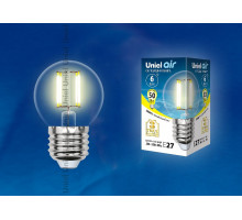 Лампа светодиодная Uniel Air E27 6Вт 3000K LED-G45-6W/WW/E27/CL GLA01TR картон