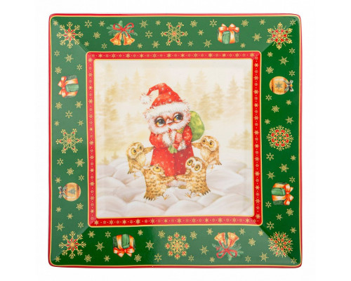 Блюдо декоративное (22x22 см) Совы 85-1563