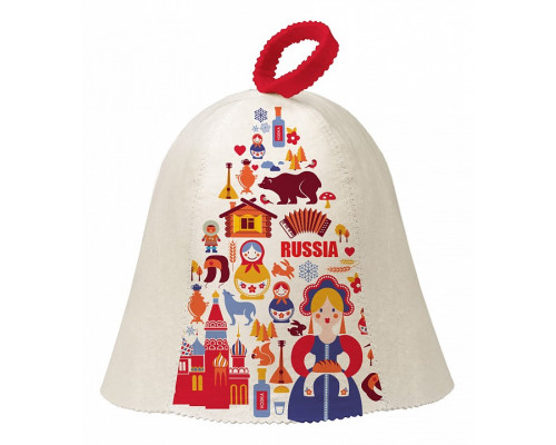 Шапка для бани универсальная Матрешки
