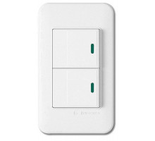 Выключатель двухклавишный с подстветкой Imex 70 Wide WH WSN 0425 WH