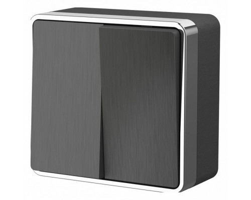 Выключатель проходной двухклавишный Werkel Gallant (графит рифленый) W5020004 Gallant (графит рифленый)