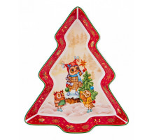 Блюдо декоративное (25x4 см) Совы 85-1578